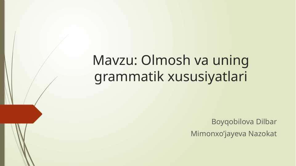 Olmosh soʻz turkumi