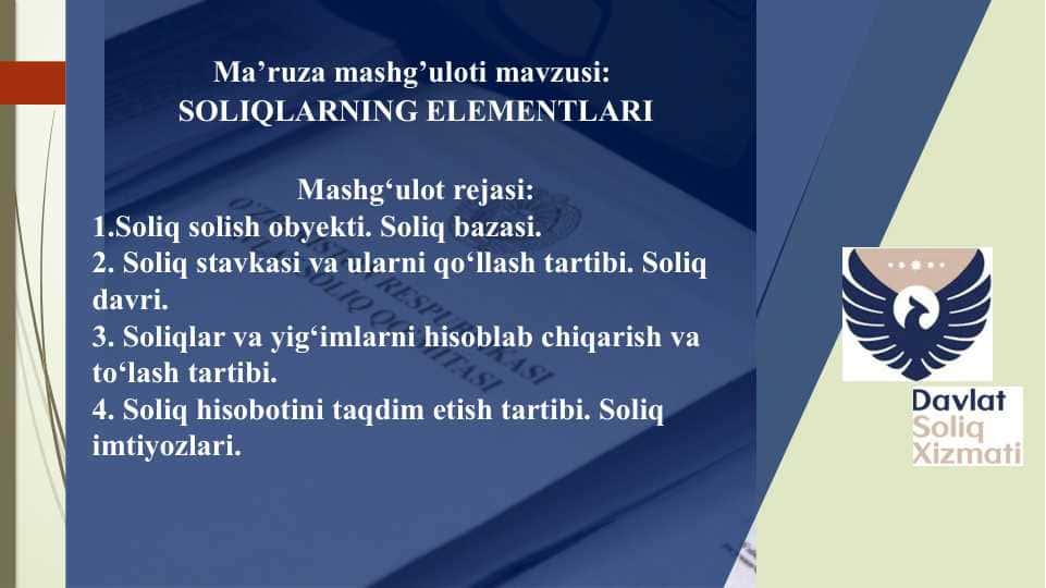 SOLIQLARNING ELEMENTLARI