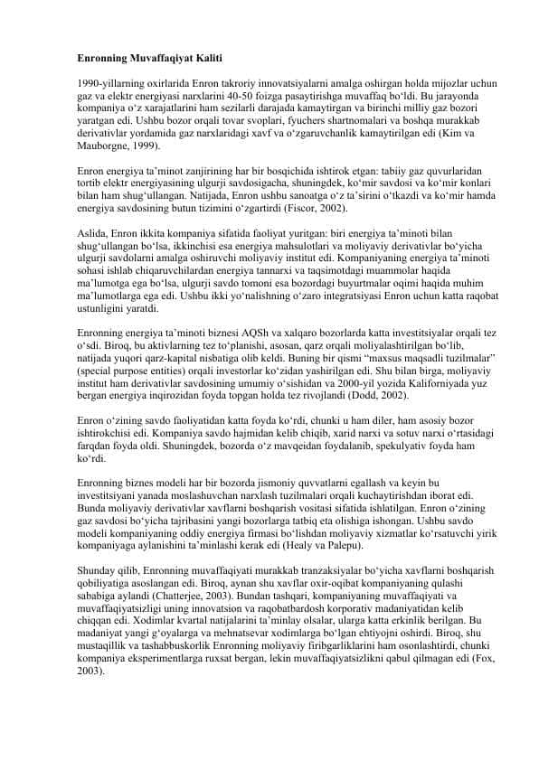 Enron kompaniyasi haqida