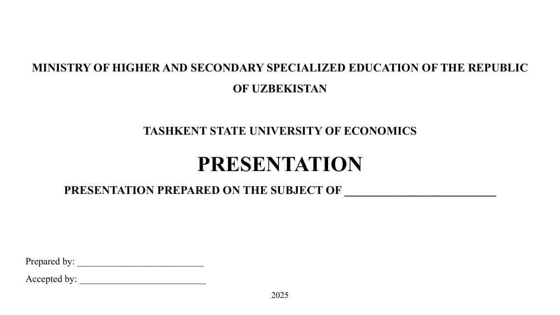 PRESENTATION PREPARED ON THE SUBJECT OF