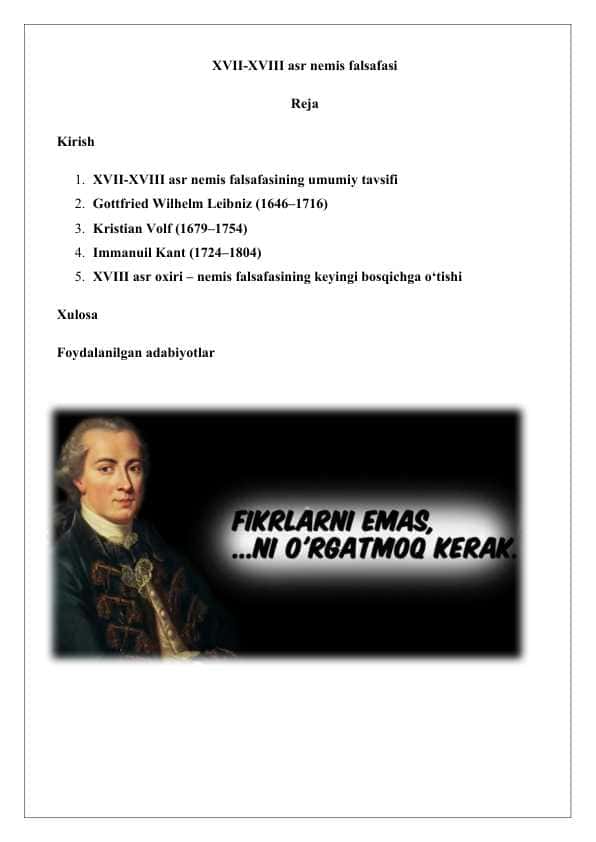 XVII-XVIII asr nemis falsafasi 25