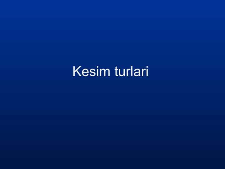 Kesim turlari
