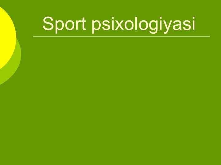 Sport psixologiyasi
