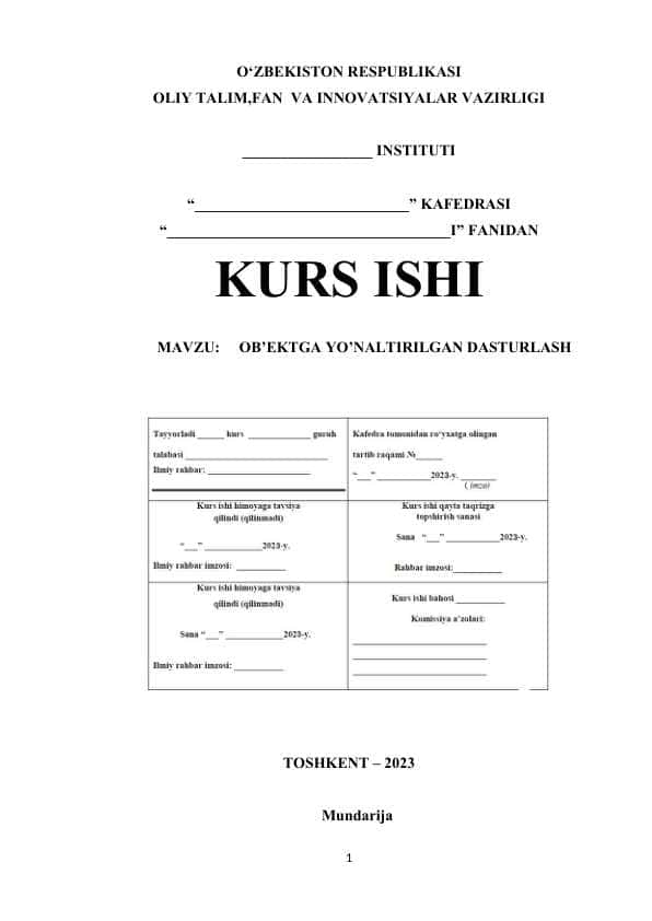 kurs ishi