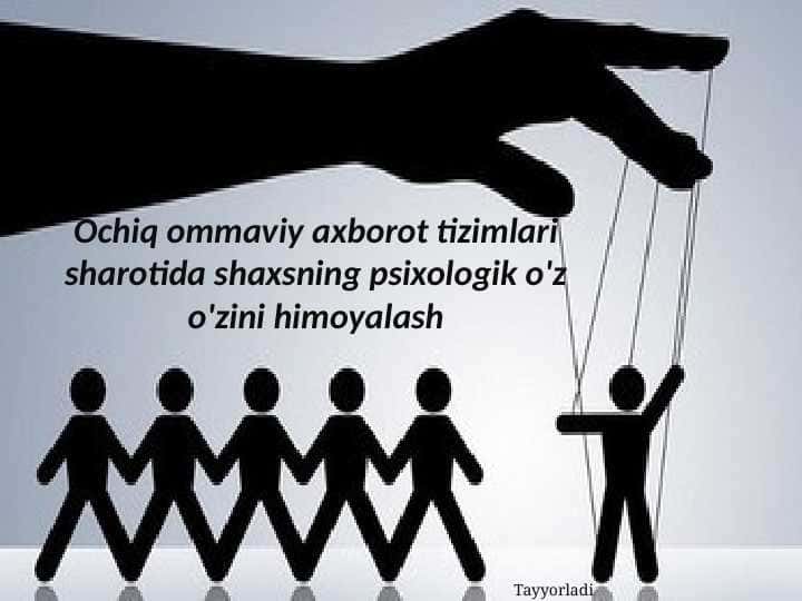Ochiq ommaviy axborot tizimlari sharotida shaxsning psixologik o'z o'zini himoyalash (2)