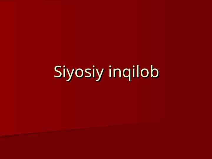 Siyosiy inqilob