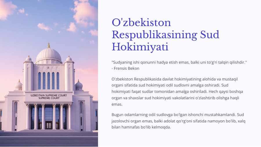 O'zbekiston Respublikasining Sud hokimiyati