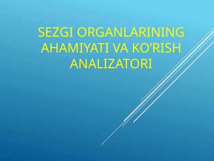 Sezgi organlarining ahamiyati va ko’rish analizatori