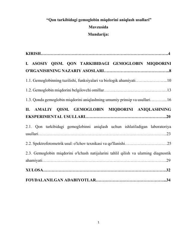 qon tarkibidagi gemoglabin