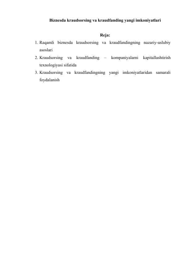 Biznesda kraudsorsing va kraudfanding yangi imkoniyatlari.doc