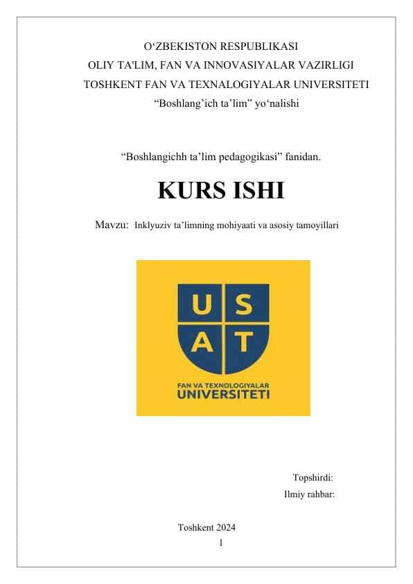 Inklyuziv ta’limning mohiyaati va asosiy tamoyillari