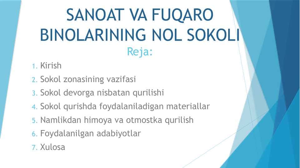 SANOAT VA FUQARO BINOLARINING NOL SOKOLI