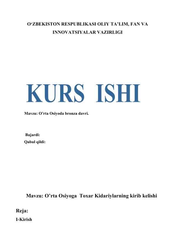 Oʻrta Osiyoda Bronza davri