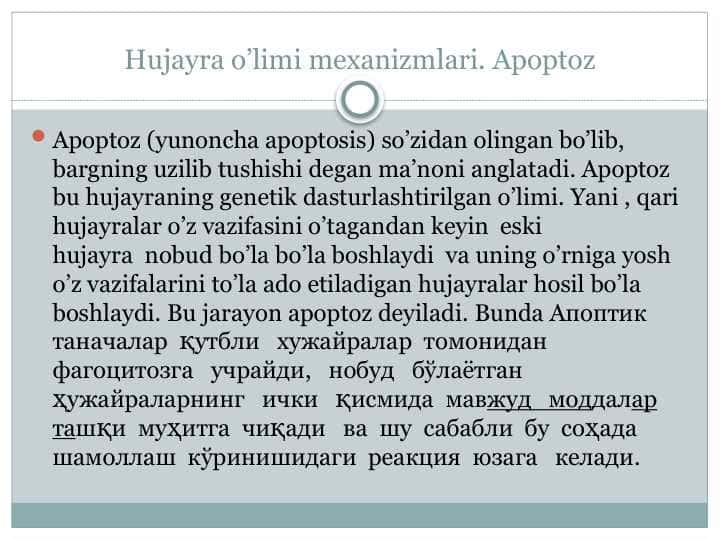 Apoptoz hujayra olimi