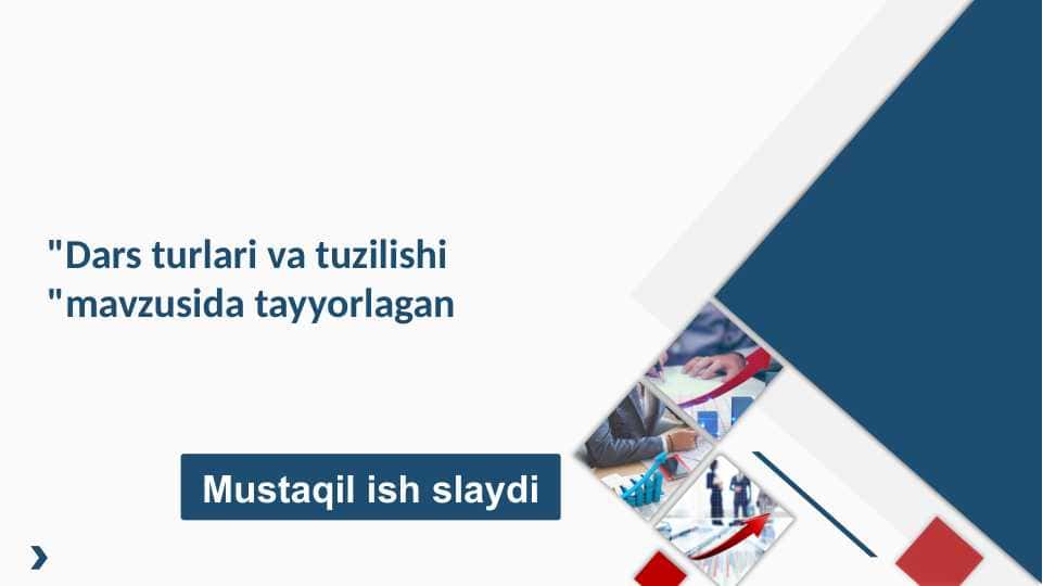 Dars turlari va tuzilishi