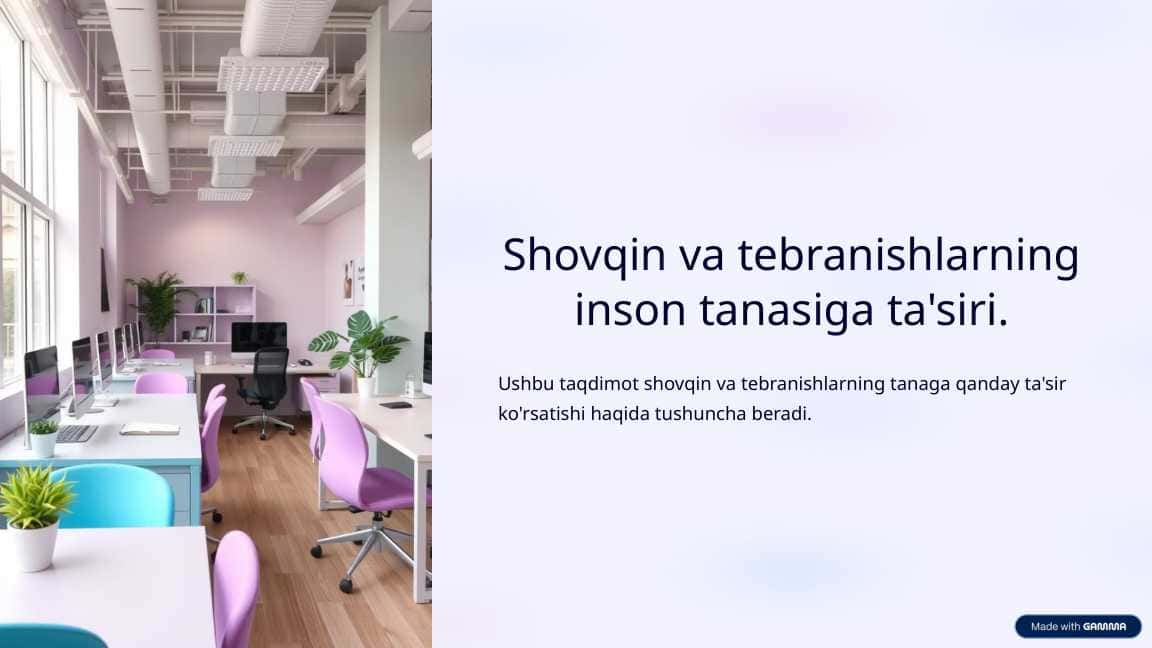 Shovqin va tebranishlarning inson tanasiga ta'siri.