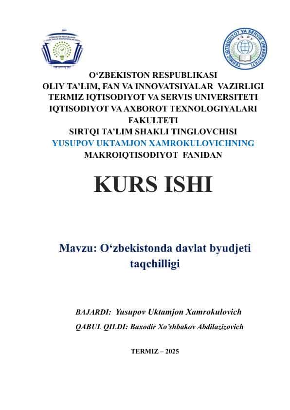 O‘zbekistonda davlat byudjeti taqchilligi