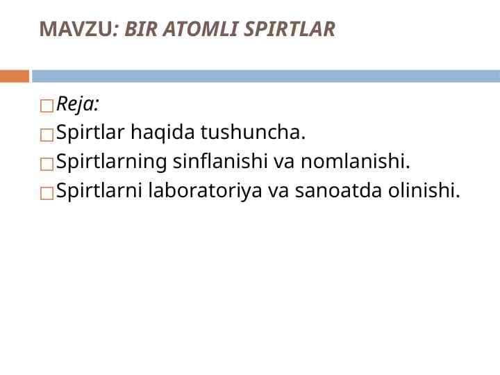 BIR ATOMLI SPIRTLAR