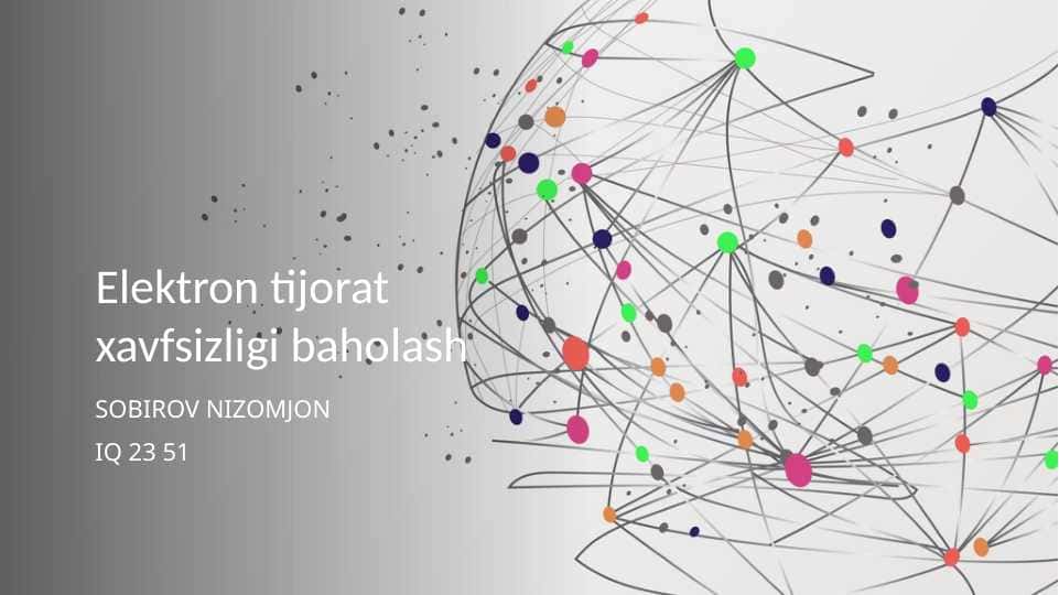 Elektron tijorat xavfsizligi baholash