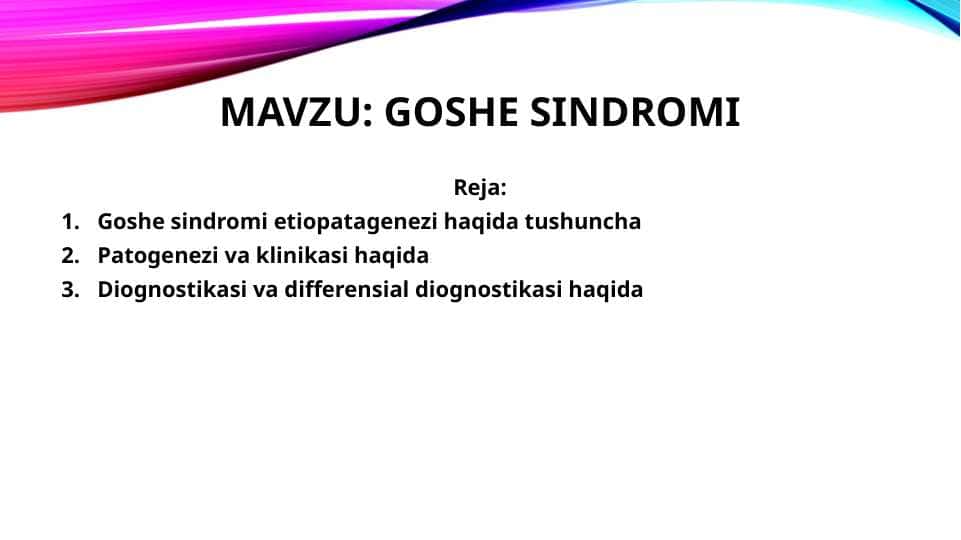 goshe sindromi