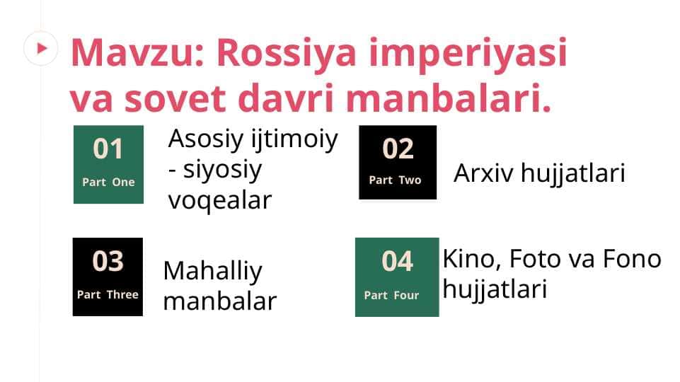 Rossiya imperiyasi va sovet davri manbalari