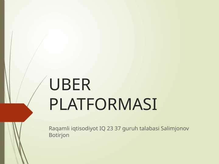 UBER PLATFORMASI