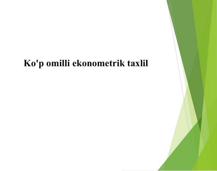 Ko'p omilli ekonometrik taxlil