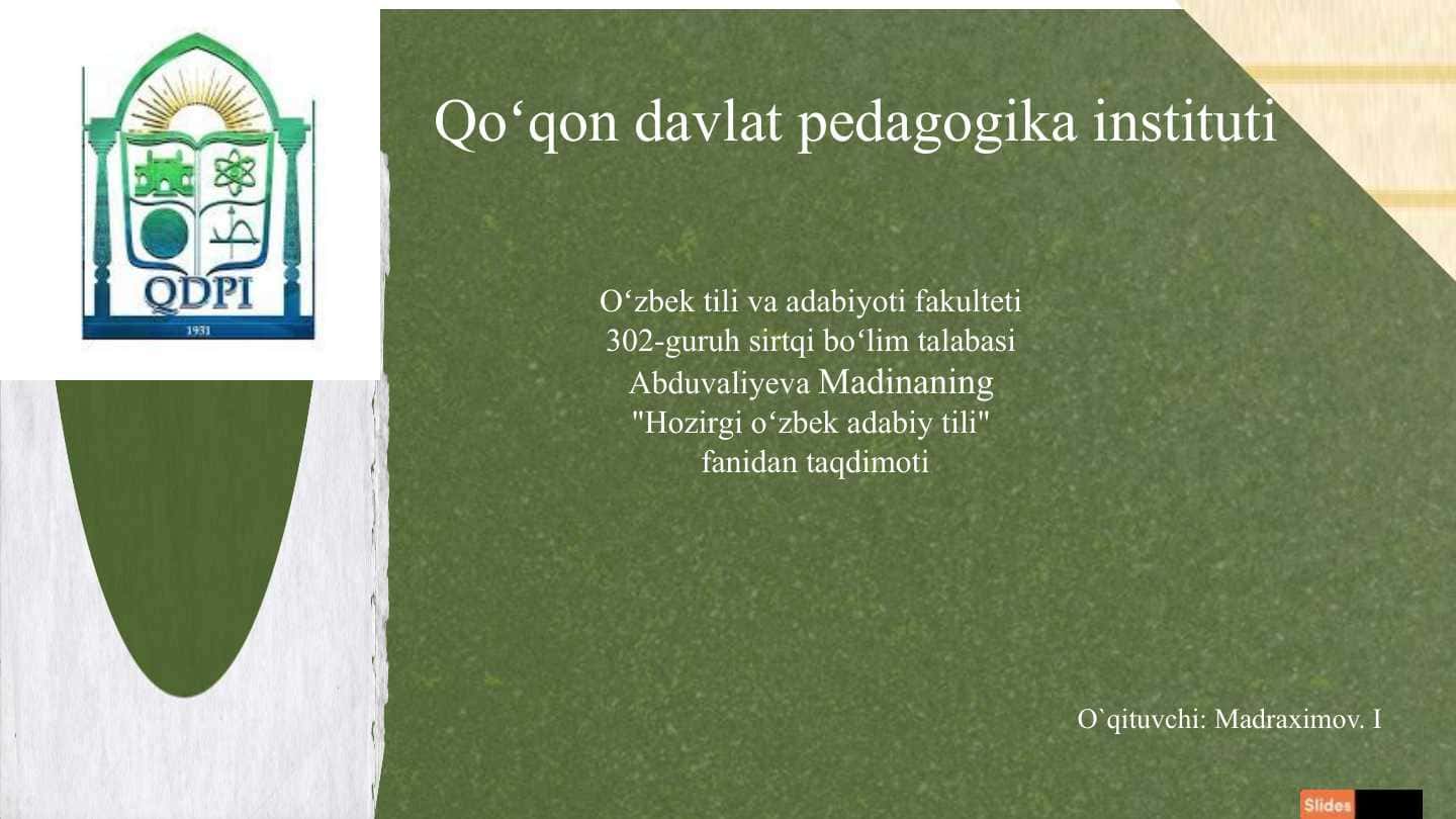 Morfemika va so`z yasalishi