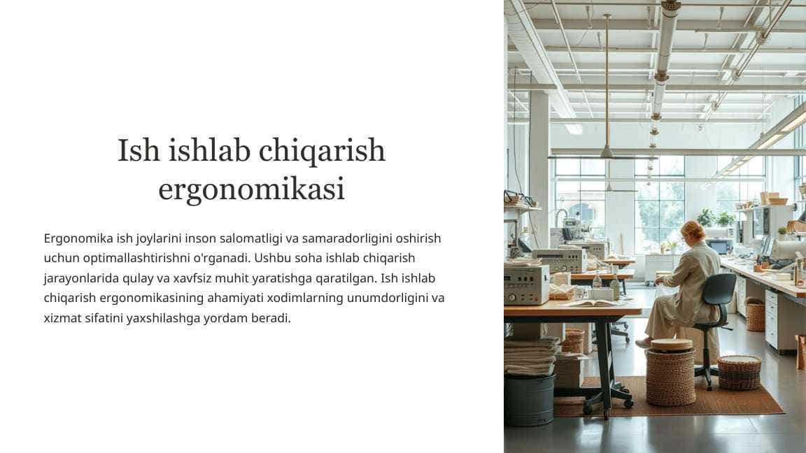 Ish ishlab chiqarish ergonomikasi