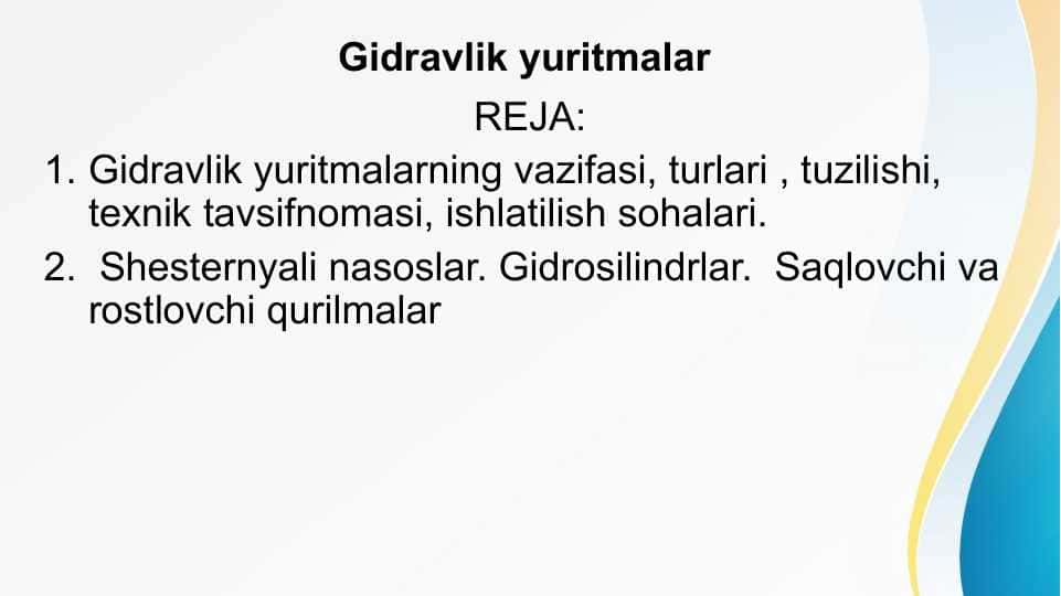 Gidravlik yuritmalar