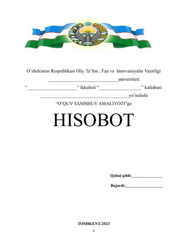 Metrologiya yo'nalishi o'quv tanishuv amaliyoti hisoboti