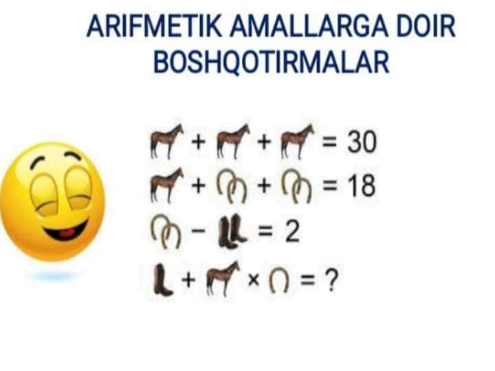 Arfmetik amallarga doir bosh qotirmalar