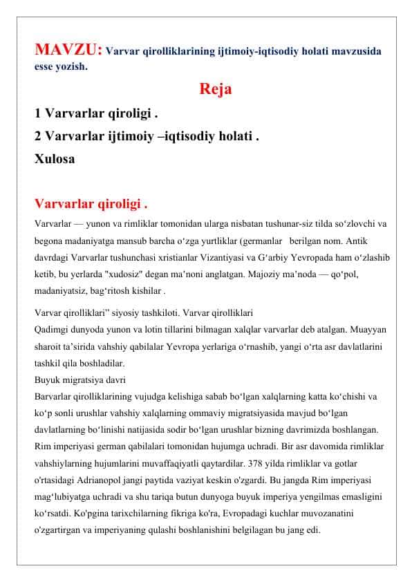 Varvar qirolliklarining ijtimoiy-iqtisodiy holati