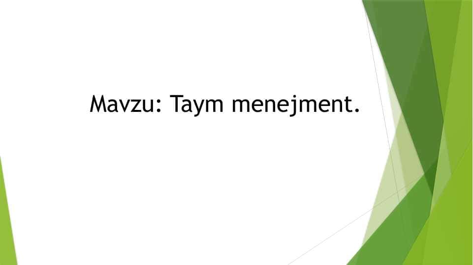 Taym menejment