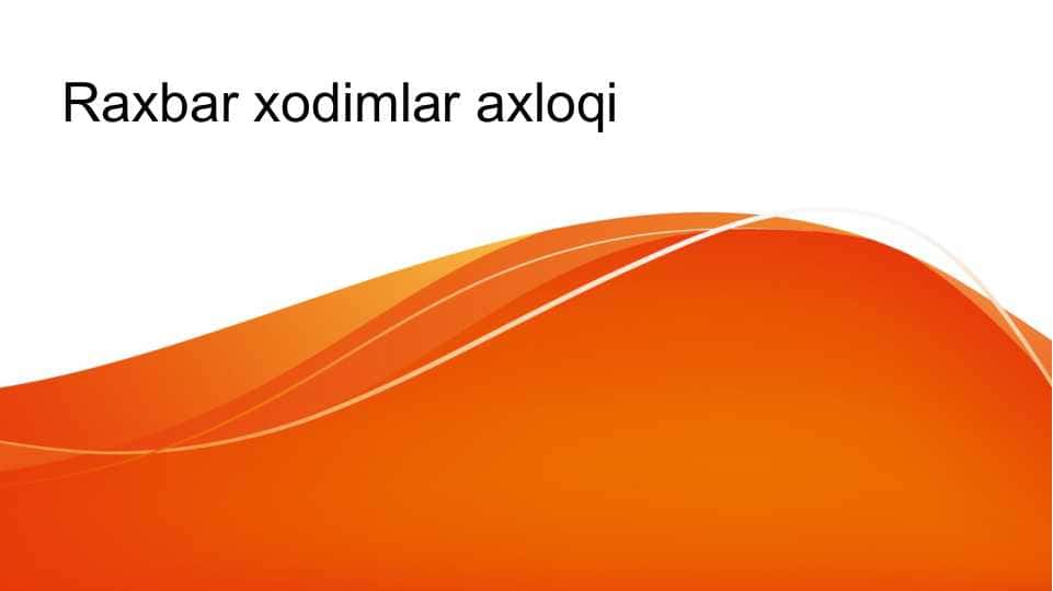 Raxbar xodimlar axloqi