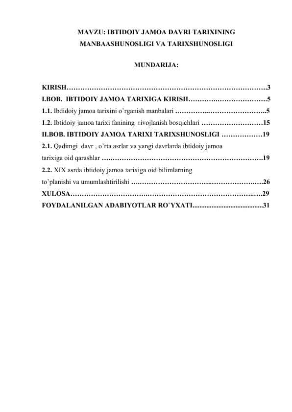 IBTIDOIY JAMOA DAVRI TARIXINING MANBAASHUNOSLIGI VA TARIXSHUNOSLIGI.docx