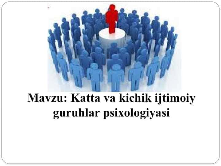 Katta va kichik ijtimoiy guruhlar psixologiyasi