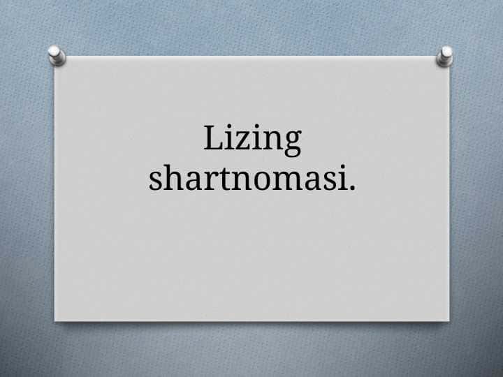 Lizing shartnomasi