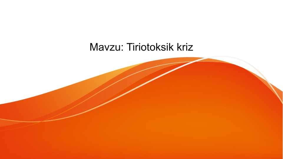 Tiriotoksik kriz