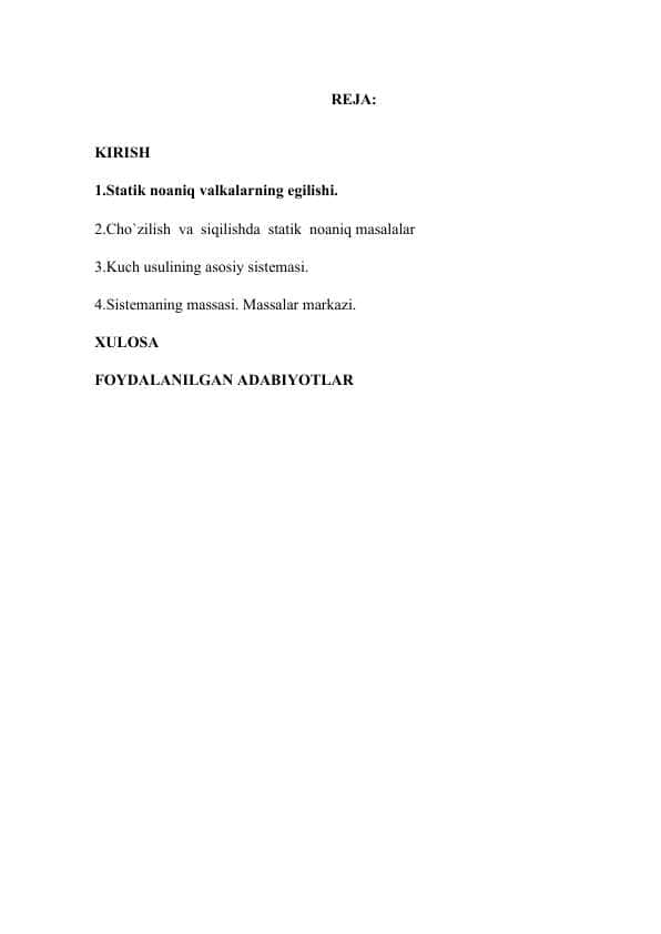 Statik aniq va statik noaniq masalalar