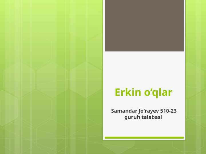 Erkin o’qlar