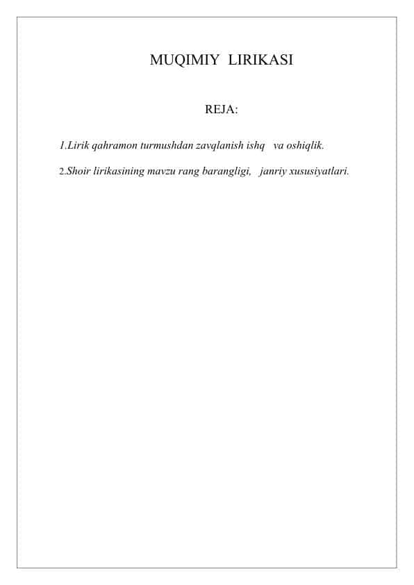 MUQIMIY LIRIKASI