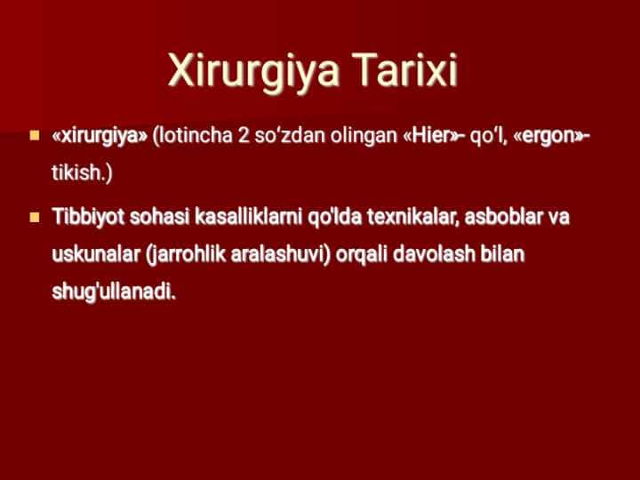 Xirurgiya tarixi