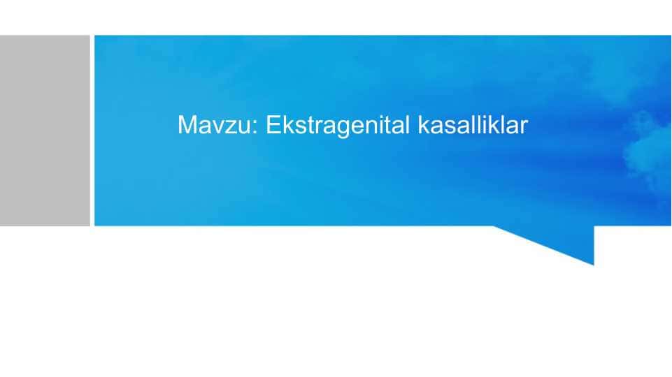 Ekstragenital kasalliklar