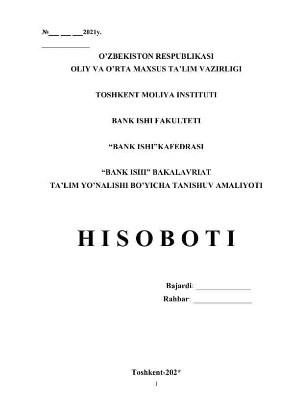 Amaliyot Hisobot Praktika ishi (Poytaxtbank)