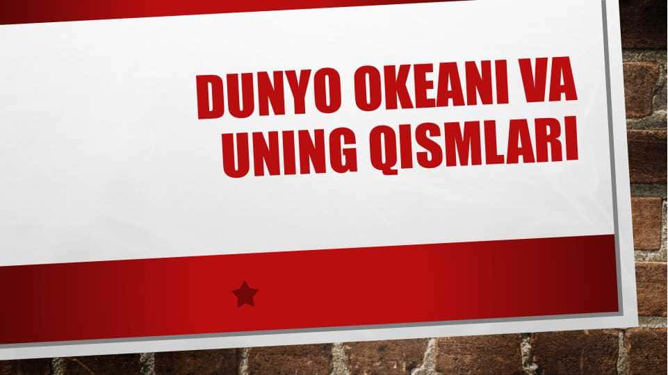 Dunyo okeani va uning qismlari