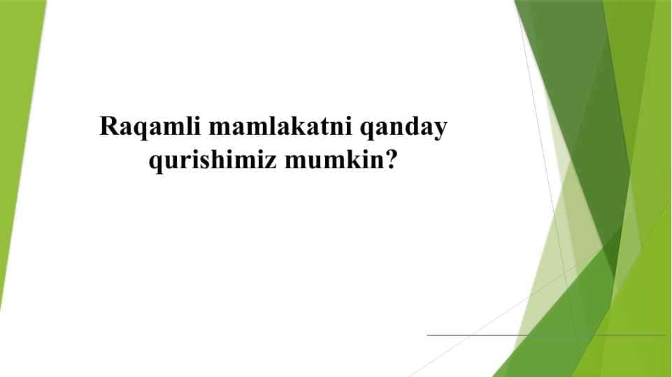 Raqamli mamlakatni qanday qurishimiz mumkin?