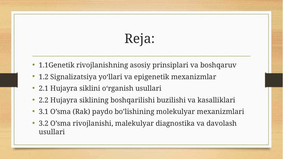 Genetik rivojlanish