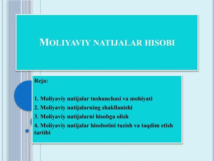 Moliyaviy natijalar hisobi