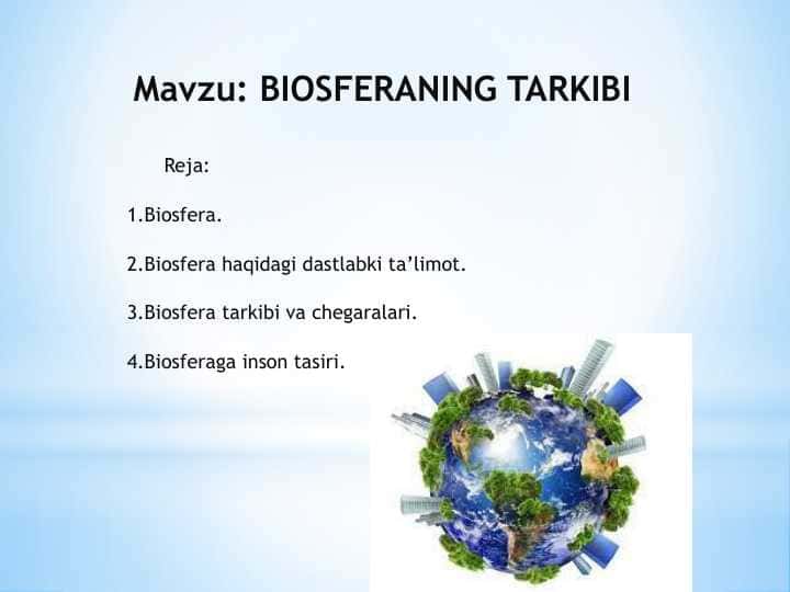 BIOSFERANING TARKIBI